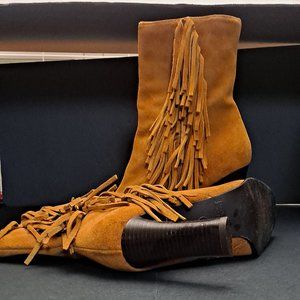 PREDICTIONS SUEDE FRINGE BOOTS